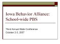 Iowa Behavior Alliance: School-wide PBS PowerPoint PPT Presentation