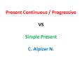 Present Continuous / Progressive VS Simple Present  C. Alp PowerPoint PPT Presentation