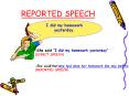 REPORTED SPEECH PowerPoint PPT Presentation