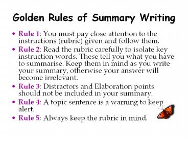 Golden Rules of Summary Writing