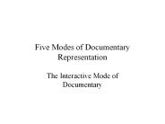 Five Modes of Documentary Representation