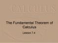 The Fundamental Theorem of Calculus PowerPoint PPT Presentation
