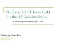 Stuff you MUST know Cold for the AP Calculus Exam PowerPoint PPT Presentation