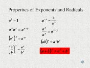 Properties of Exponents and Radicals