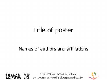 Title of poster