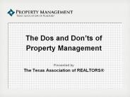 The Dos and Don