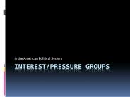 Interest/Pressure Groups