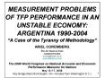 MEASUREMENT PROBLEMS OF TFP PERFORMANCE IN AN UNSTABLE ECONOMY: PowerPoint PPT Presentation