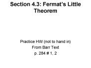 Section 4.3: Fermat