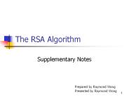 The RSA Algorithm