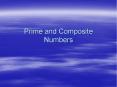 Prime and Composite Numbers PowerPoint PPT Presentation