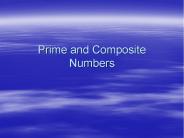 Prime and Composite Numbers