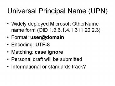 Universal Principal Name (UPN)