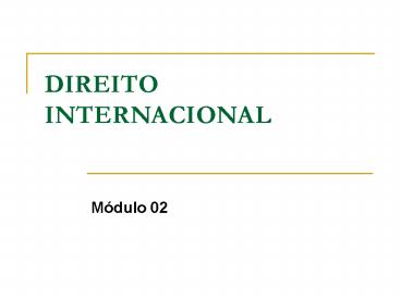 DIREITO INTERNACIONAL