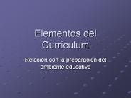 Elementos del Curriculum
