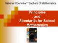Principles and Standards for School Mathematics PowerPoint PPT Presentation