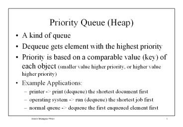 Priority Queue (Heap)
