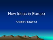 New Ideas in Europe
