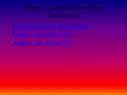 Graphics Calculator Probability Distributions