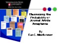 Maximizing the Probability of Journal Article Acceptance PowerPoint PPT Presentation
