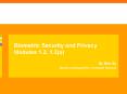 Biometric Security and Privacy Modules 1.2, 1.3(a) PowerPoint PPT Presentation