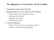 The Minimum Cost Network Flow (MCNF) Problem