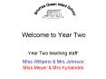 Welcome to Year Two PowerPoint PPT Presentation