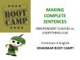 MAKING COMPLETE SENTENCES PowerPoint PPT Presentation
