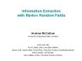 Information Extraction with Markov Random Fields PowerPoint PPT Presentation