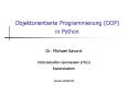 Objektorientierte Programmierung (OOP) in Python PowerPoint PPT Presentation