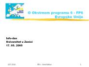 O Okvirnom programu 6 - FP6 Evropske Unije
