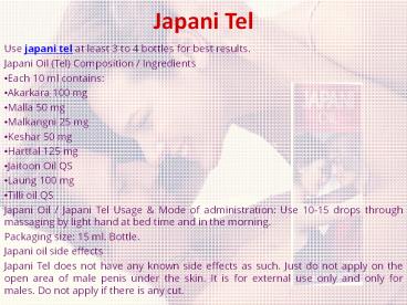 PPT – Japani Oil Japani Tel PowerPoint presentation | free to download