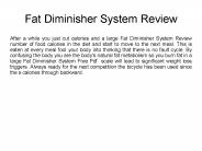 Fat Diminisher System Review