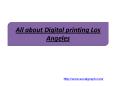 All about Digital printing Los Angeles PowerPoint PPT Presentation