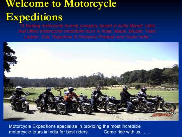 Royal Enfield Motorcycle/Motorbike Tours in India
