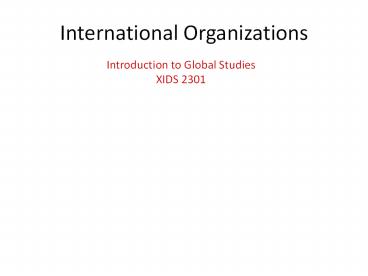 International Organizations