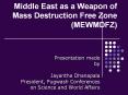Middle East as a Weapon of Mass Destruction Free Zone (MEWMDFZ) PowerPoint PPT Presentation