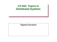 CS 542: Topics in Distributed Systems