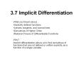 3.7 Implicit Differentiation PowerPoint PPT Presentation