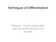 Techniques of Differentiation PowerPoint PPT Presentation