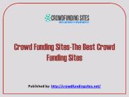 CrowdFunding Sites-The Best Crowd Funding Sites