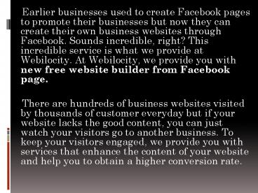 Build free website from facebook page