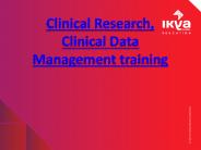 Clinical Data Management Training and Clinical Research Training