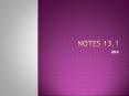 Notes 13.1 PowerPoint PPT Presentation