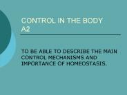 CONTROL IN THE BODY A2