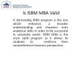 Is ISBM MBA Valid? PowerPoint PPT Presentation