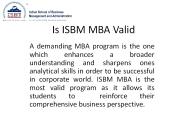 Is ISBM MBA Valid?