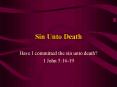 Sin Unto Death PowerPoint PPT Presentation