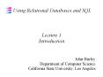Using Relational Databases and SQL PowerPoint PPT Presentation