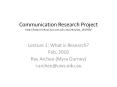 Communication Research Project http://http://school.hca.uws.edu.au/units/wp_101930/ PowerPoint PPT Presentation